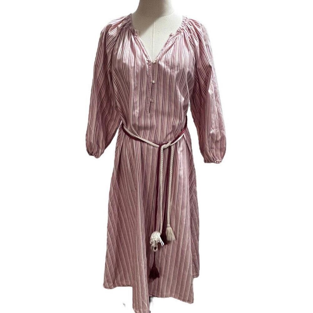 The GREAT Women's Derby Cotton Oversized Midi Dress‎ In Sunset Stripe sz 2 Med - Picture 2 of 16